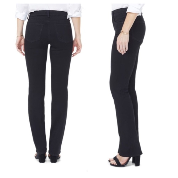 💸NYDJ High Waist Straight Leg Black jean size 4 - Picture 2 of 8